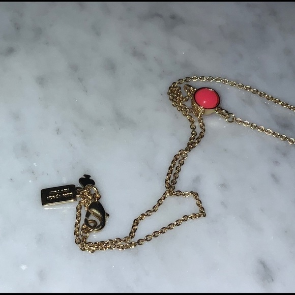 KATE Spade Gold, Coral, White, Rhinestone Necklace - Picture 3 of 7